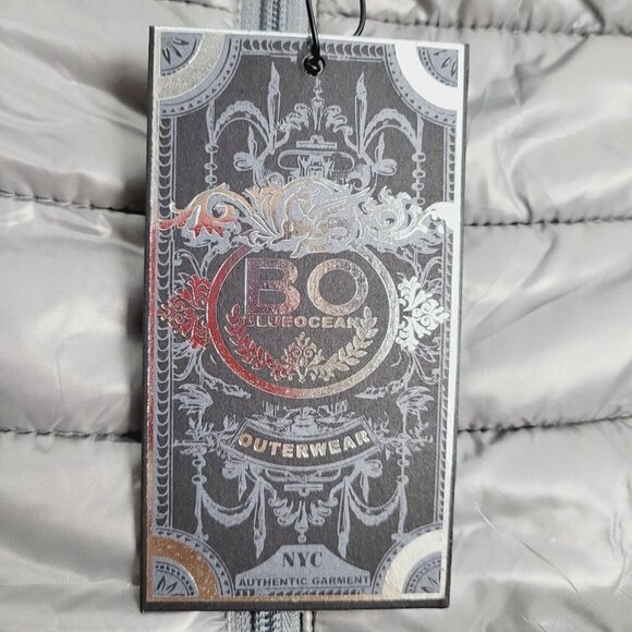 Vintage Blue Ocean Collection Puffer Vest Lightweight Liquid Gray Y2K Medium NEW - Picture 3 of 9